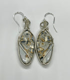 Maligano Jasper Earrings wrapped in Argentium Silver with Sterling Silver Ear Wires. 