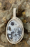 Quartz Pendant with Silver inclusions wrapped in Sterling and Fine Silver