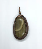 Polychrome Jasper Pendant wrapped in copper