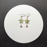 Shooting Star Earrings made with Copper, Rainforest Jasper Star and Niobium Ear Wires.