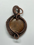 Shimmering Sunstone Pendant in Wire Wrapped Copper.  