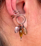 Hammered Copper Ear Cuff with 3 interchangeable dangles.