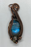 Blue Labradorite and Copper Pendant