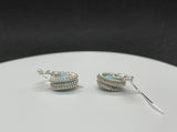 Argentium Silver wire wrapped Larimar earrings with Sterling Silver Ear Wires. 