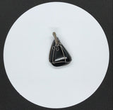 Stunning Black Obsidian Pendant in Oxidized Sterling Silver - back side