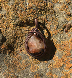 Tumbled Crackled Agate Pendant in Copper