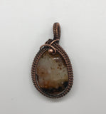 Tumbled Crackled Agate Pendant in Copper