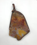 Vibrant Tumbled Agate Slice Pendant wrapped in Copper