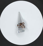 Metallic Brown Pearl and Copper Ring - adjustable