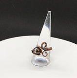 Metallic Brown Pearl and Copper Ring - size 9