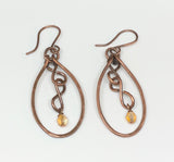Hammered Copper Figure Eight Earrings