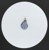 Blue Lace Agate Pendant in Sterling Silver