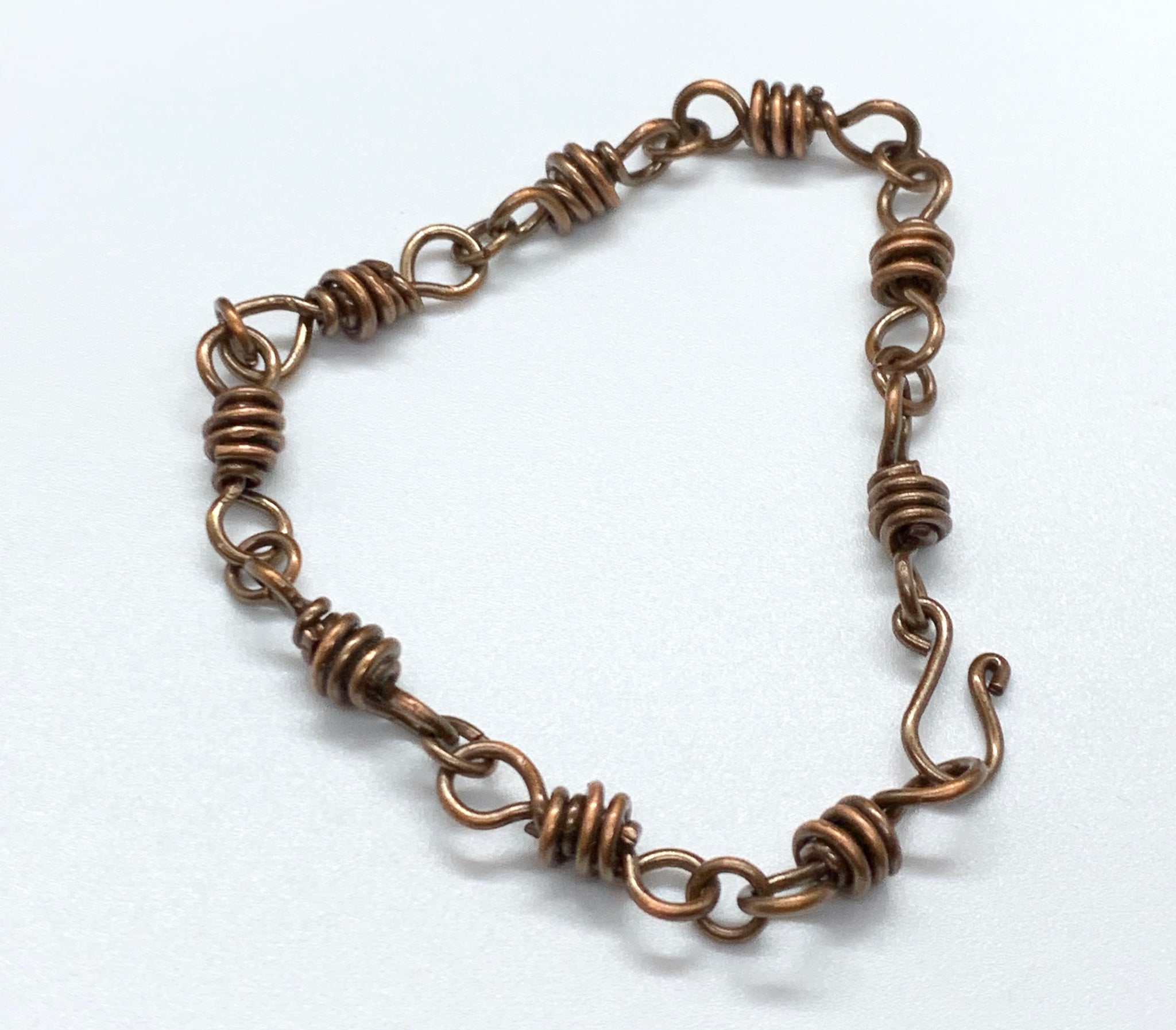 Boho Handmade Copper Links Bracelet - 7 1/4