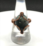 Moss Agate and Copper Ring - size 7