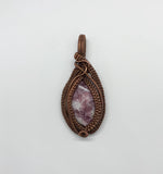 Lepidolite Pendant wrapped in Copper