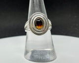 Stepped Sterling Silver Ring with Dravite, also called brown tourmaline. Size 7.