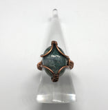Moss Agate and Copper Ring - size 7