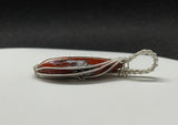 This unique Pendant has a combination of Red Jasper and Druzy Agate in Argentium Silver. 
