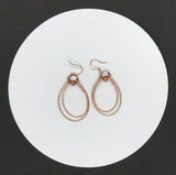 Hammered Copper and Bronze Earrings