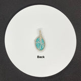 Gorgeous Teal Amazonite Pendant in wire wrapped Argentium Silver.  