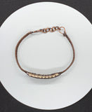 Seashell and Woven Copper Bracelet - adjustable