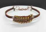 Seashell and Woven Copper Bracelet - adjustable