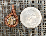 Tiny Leopard Skin Jasper in Copper Pendant