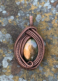 Golden Labradorite Pendant wrapped in Copper