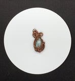 wire wrapped aquamarine pendant