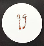 Red Jasper and Copper Clip On Earrings