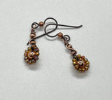 Hypoallergenic Copper and Seed Bead Earrings