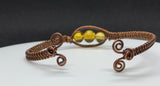 Copper and Amber Bracelet - adjustable