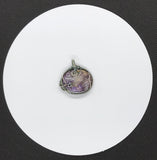 Stunning Purple Charoite Pendant in woven Sterling Silver- back side