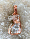 Carved Crystal Dragon Pendant in Copper