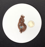 Opalite and Woven Copper Pendant