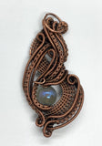 Opalite and Woven Copper Pendant