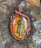 Colorful Picasso Jasper and Copper Pendant