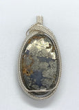 Shimmering Marcasite Pendant wrapped in handwoven Sterling (.925) and Fine Silver (.999)