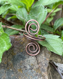 Heavy Gauge Hammered Copper Ring. Adjustable size 7 1/2+ 