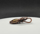 Wire Wrapped Copper and Schalenblende Stone Pendant. 