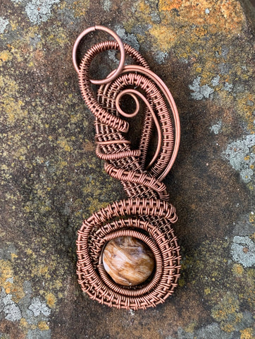 Rolling Copper and Agate Pendant