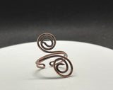 Heavy Gauge Hammered Copper Ring. Adjustable size 7 1/2+ 