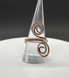 Heavy Gauge Hammered Copper Ring. Adjustable size 7 1/2+ 