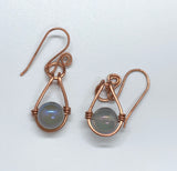 Opalite and Copper Earrings