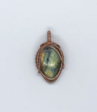 Sparkling Labradorite Pendant in wire wrapped copper