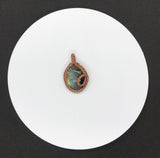 Wire wrapped copper and labradorite pendant