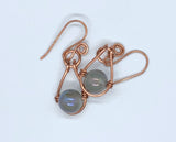 Opalite and Copper Earrings