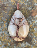 Tumbled River Rock Tree of Life Pendant in Copper