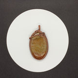 Bold Ocean Jasper Pendant wrapped in Copper