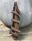 Tiger Eye Point in Pendant Woven Copper